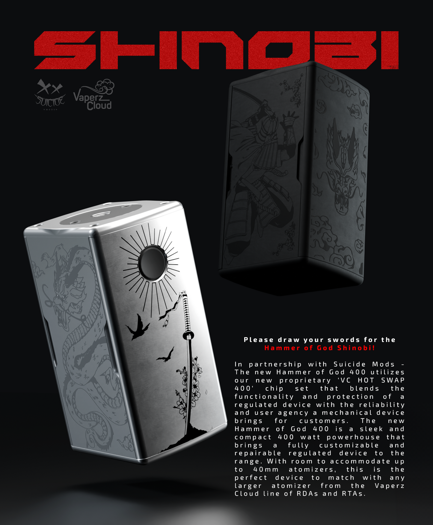 HAMMER OF GOD 400 SHINOBI by VAPERZ CLOUD